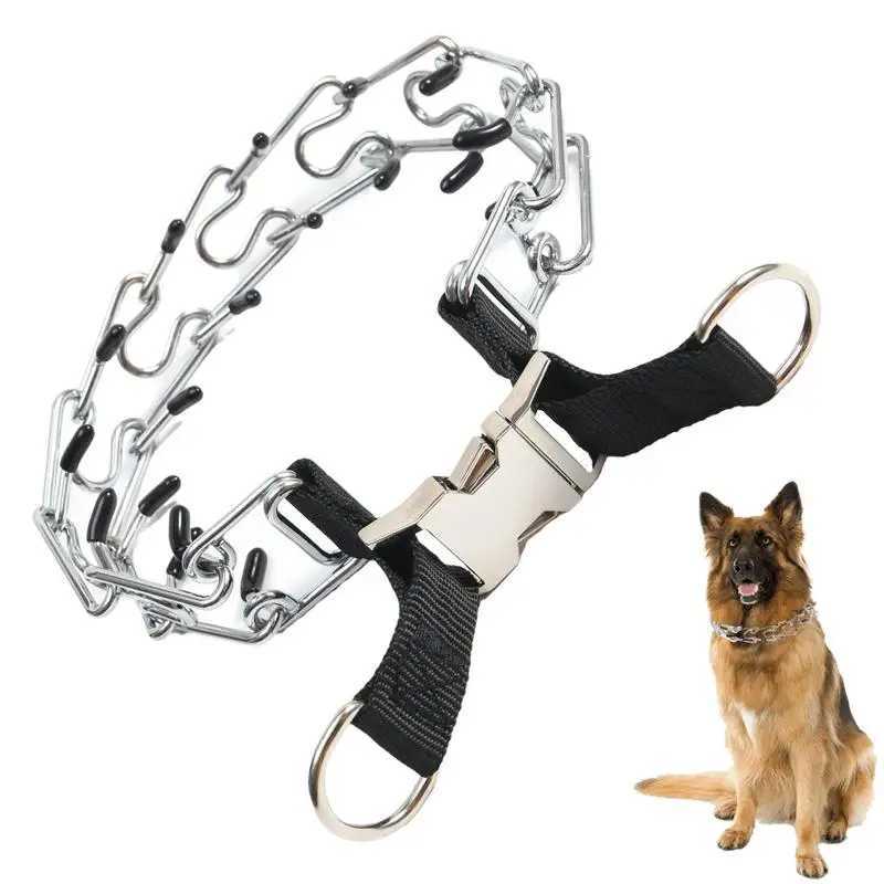 Dog Chain Collars Dog Choke Chain with Quick Release Metal Buckle Dog Pinch Training Collar pet Chain For puppy Training M241228