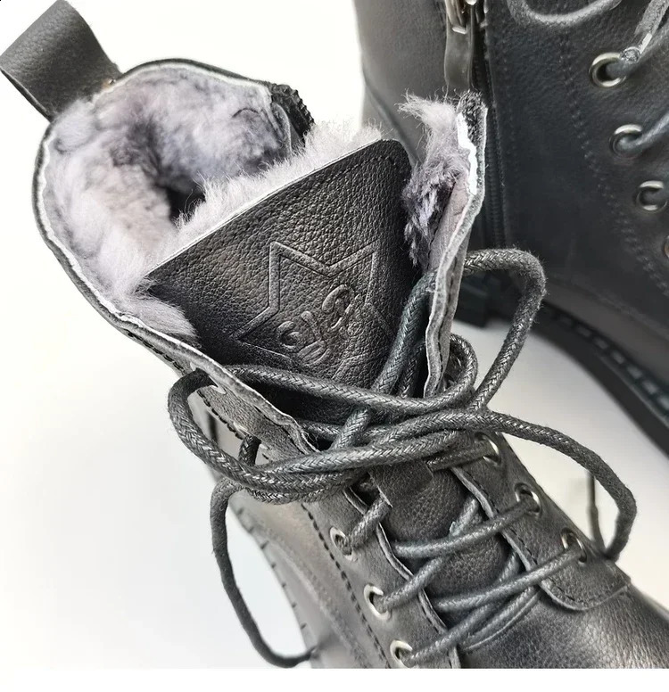 Careaymade100% Genuine leather wide version Casual women big size short bootsMens Pure handmade single boots warm Wool 241223