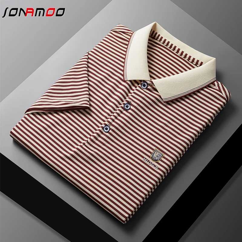 2024 mens new striped cotton business casual short sleeved shirt shirt fashionable comfortable and breathable top X241228