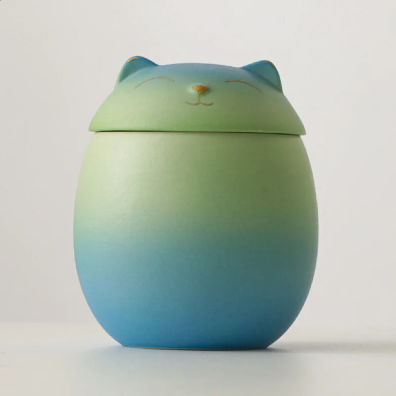 Urn for Pet Ashes Cat Shape Memorial Cremation Urns Handcrafted Black Decorative Urns for Funeral Dog Ceramic Sealed Jar 241225