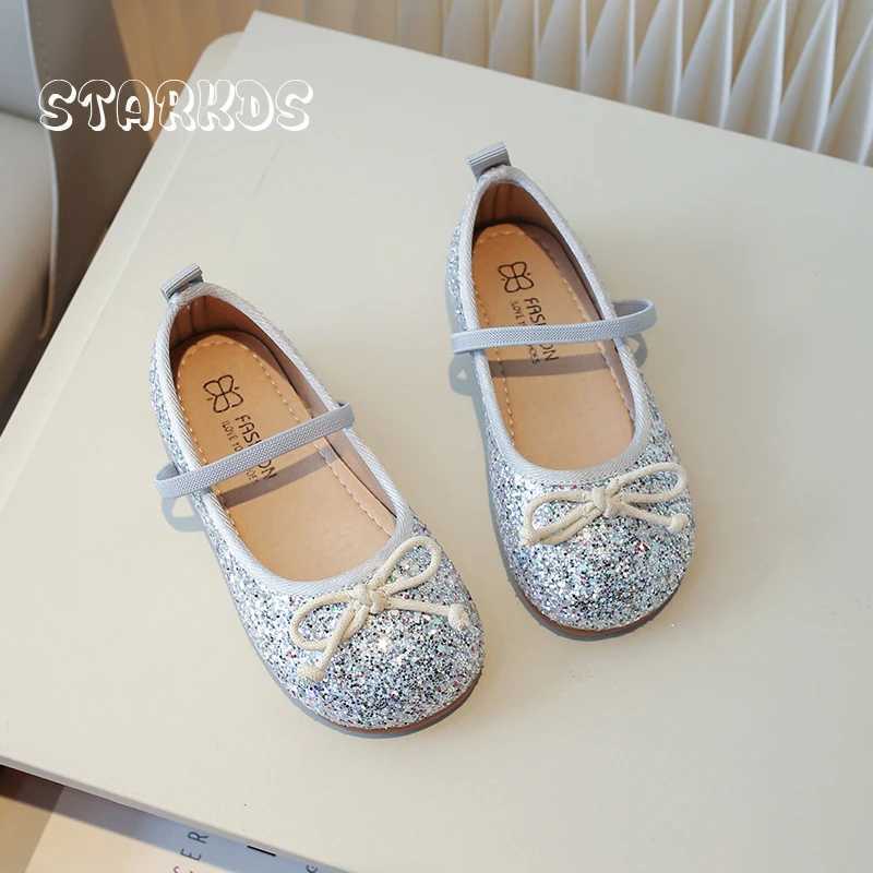 Mermaid Purple Glitter Ballet Shoes Kids Girls Luxury Bling Ballerina Loafers Child Soft Sole Dancing For Princess Footwear W241228