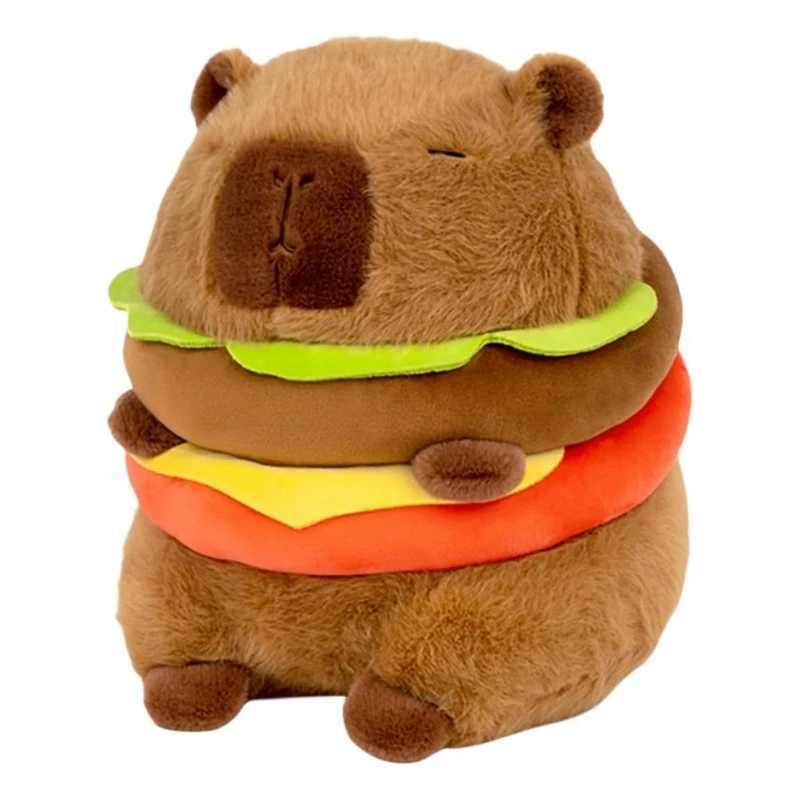 1 PCS Realistic Capybara Burger Plush Cute Capybara Stuffed Animal Pillow Plushie Toy Soft Hamburger Food Stuffed Toys Doll X241227