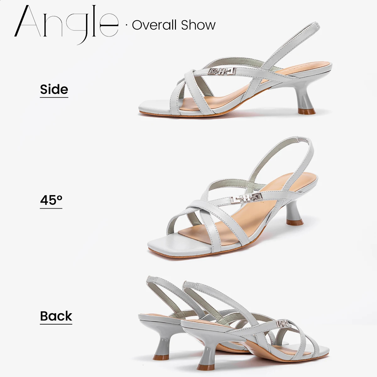 Womens Shoes High Heels Comfortable Sheepskin Leather Low Heel Sandals Wedding Banquet 241228