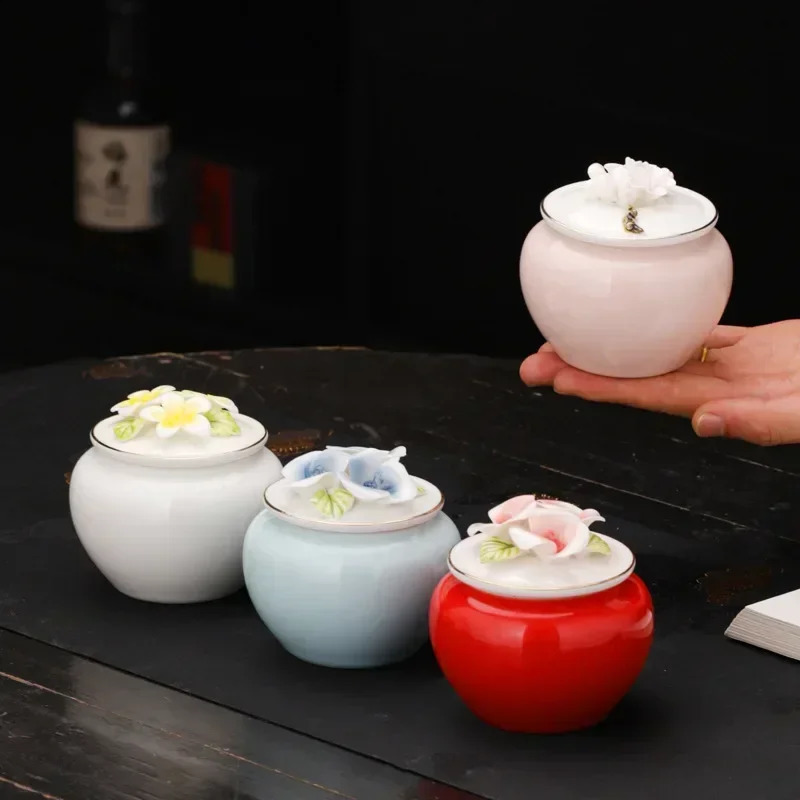 Handmade Floral Pet Urn Dog Cats Birds Small Animals Gentle Creative Sealed Spark Storage Jar Memorial Supplies 241225