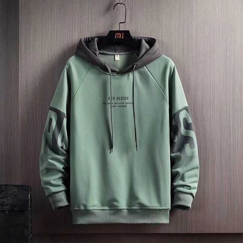 Mens Clothes Hooded Green Loose Sweatshirt for Men Hoodies Fleeced Pastel Color Designer Sweat Shirt High Quality Streetwear S X241228
