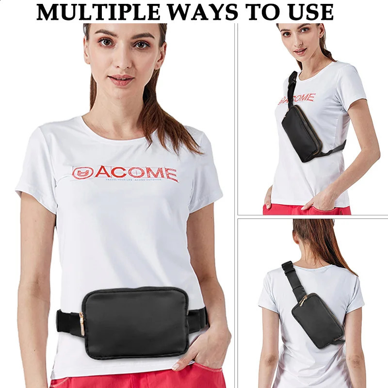 Buylor Fashion Waist Bag Women Zipper Fanny Pack Hip Bum Sports Shoulder Chest Waterproof Crossbody Travel Belt 241227