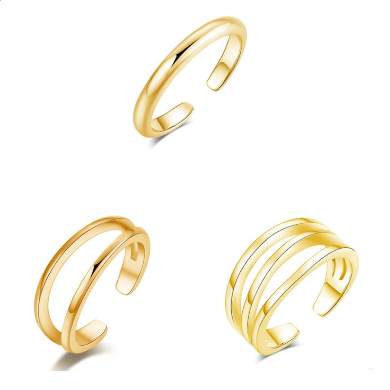 3pcs Adjustable Stainless Steel Toe Rings for Women ThreeColor Sexy Stackable Foot Ring Summer Beach 241225