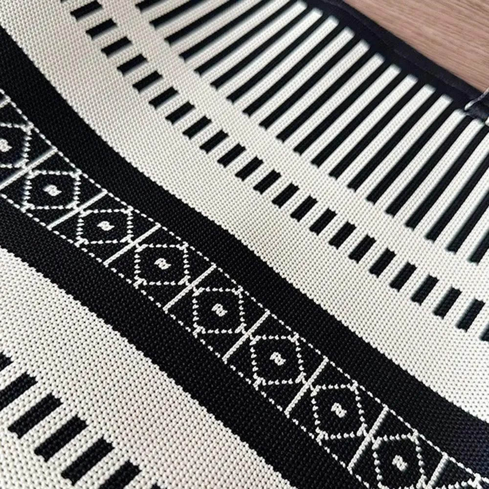 Handmade Knitted Handbag Women Knot Wrist Bag Casual Color Tote Student Reusable Shopping Bags 241225