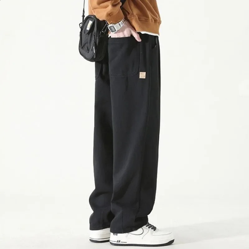 Pocket mens casual pants loose and loose mens clothing mens Trousers straight loose and thin work black summer original clothing Y2k Xxxl 241227