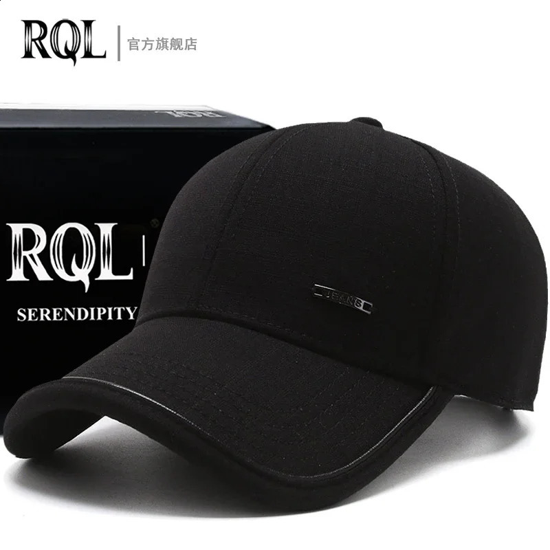 Mens Hat Autumn and winter Male Baseball Cap Casual Golf Trucker Dad Hat Outdoor Black Solid Color Windproof Adjustable Sn 241227