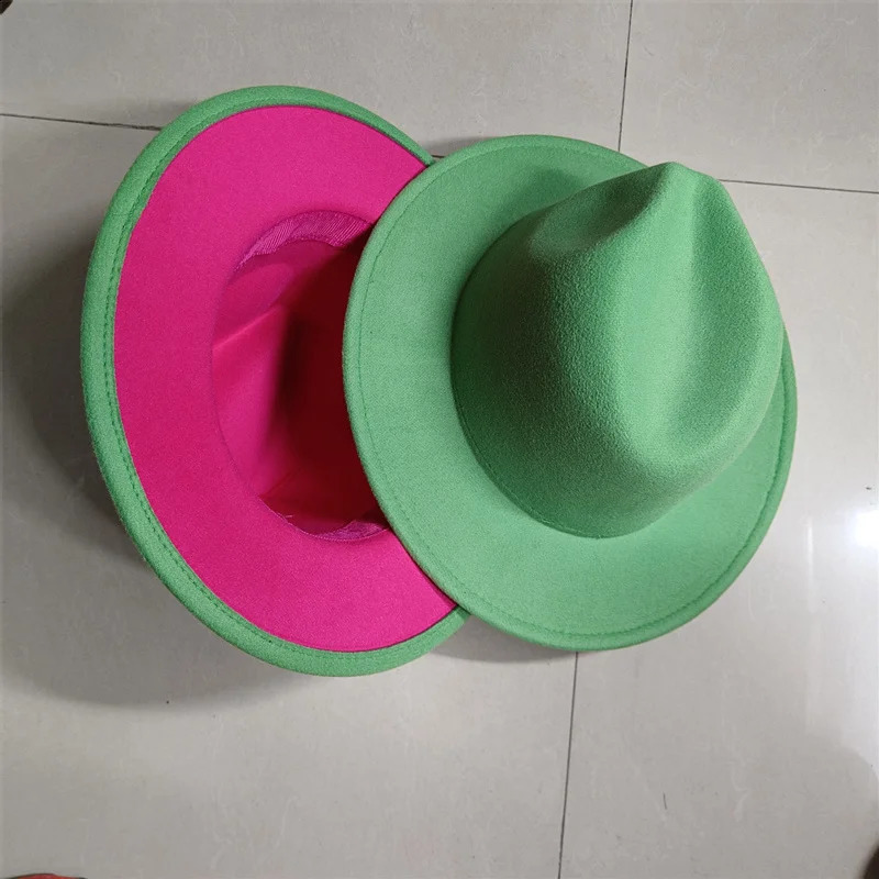 Sombreros Fedora Hat Dual Color Classic Jazz Hat Wholesale Soft Fedora Hat Classic Mens and Womens Blue Jazz sombreros 241227