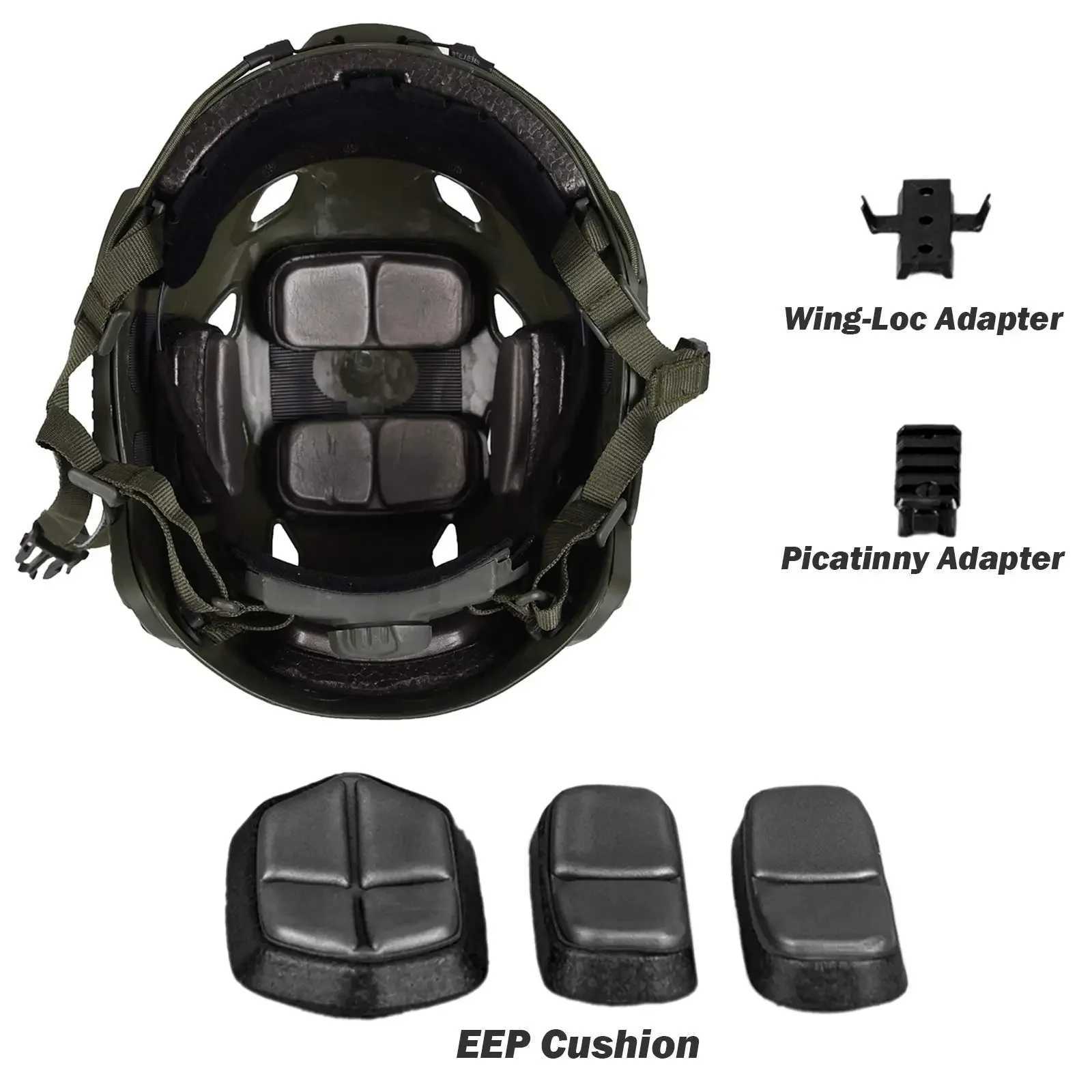 Quick tactical helmet adjustment knob thick ABS outdoor air gun shooting CS protective equipment set size 55-60cm W241228