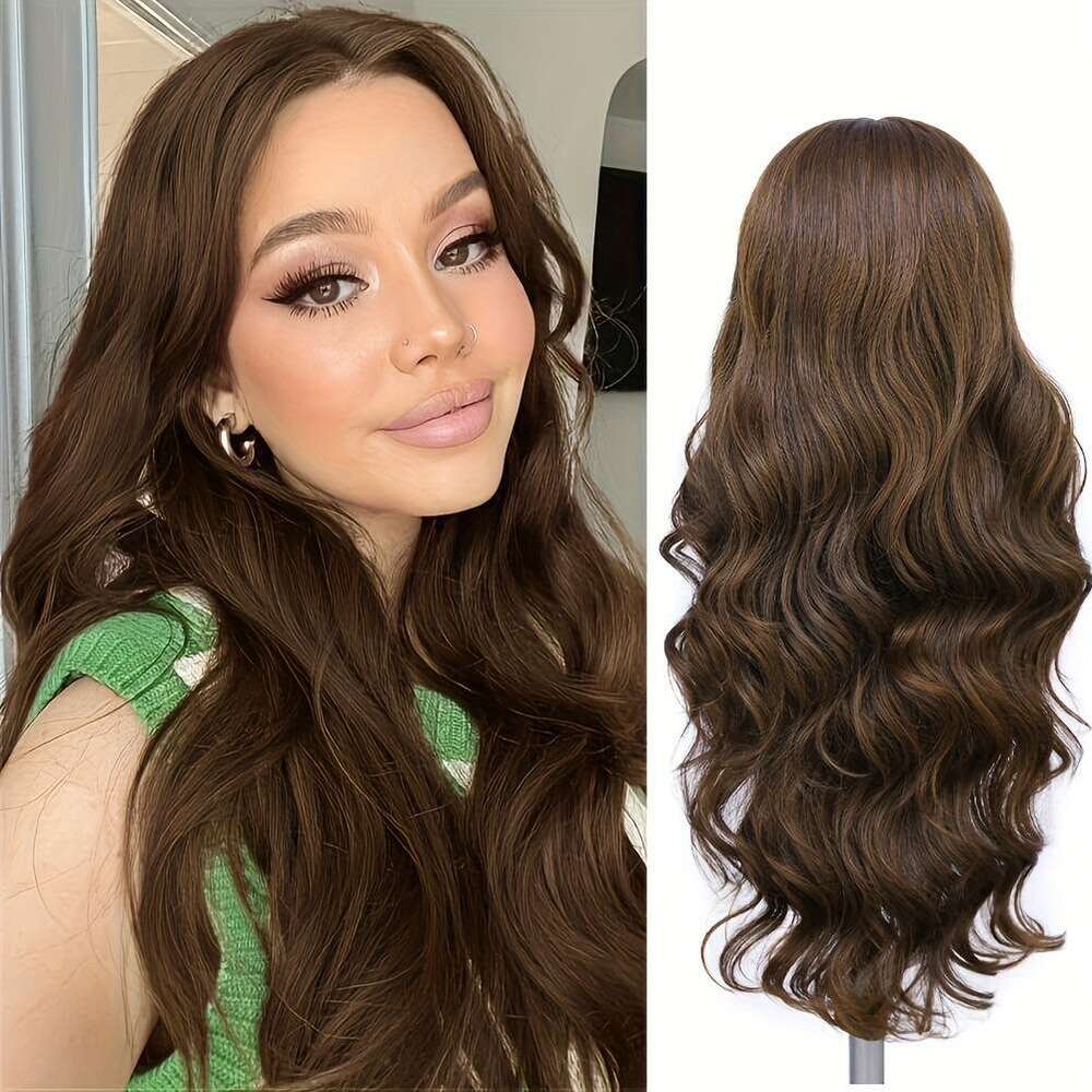 Women's Front Wig 13 * 4 Lace Wave Long Roll Synthetic Hair Wigs Kq2 Kq2