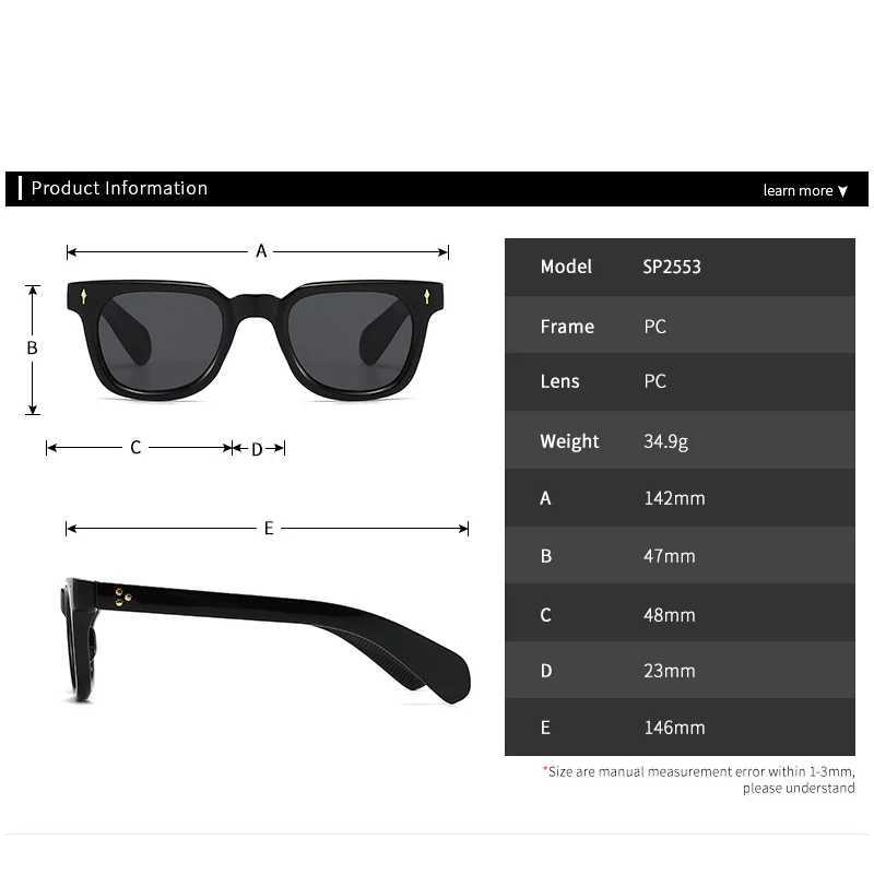 Luxury Square Men Sunglasses Fashion Gradient Driving Shades Eyewear Vintage Green Trendy Rivets Sun Glasses UV400XJ241228