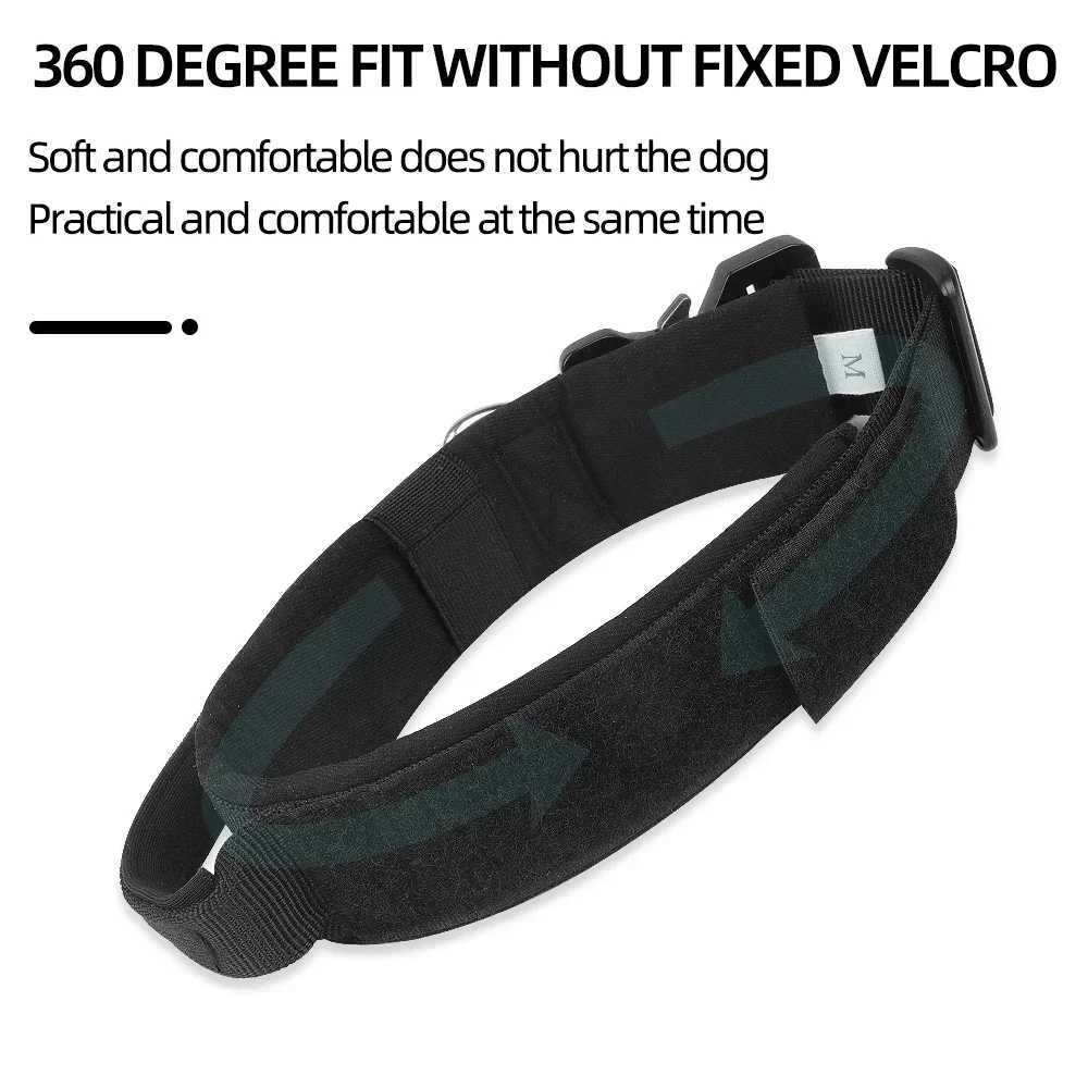 Duarable Heavy Duty Dog Collar With Control Handle Adjustable Nylon Dog Collars For German Shepard Medium Large Walking Training M241228