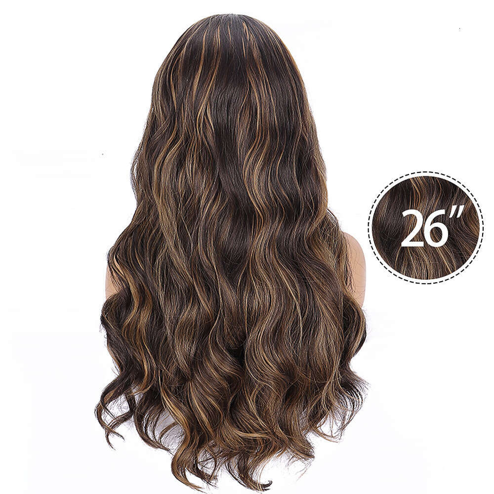 13 * 4 Front Lace Wig Full Head Set Synthetic Piano Color 4/27 Large Wave Fluffy Kq2 Kq2