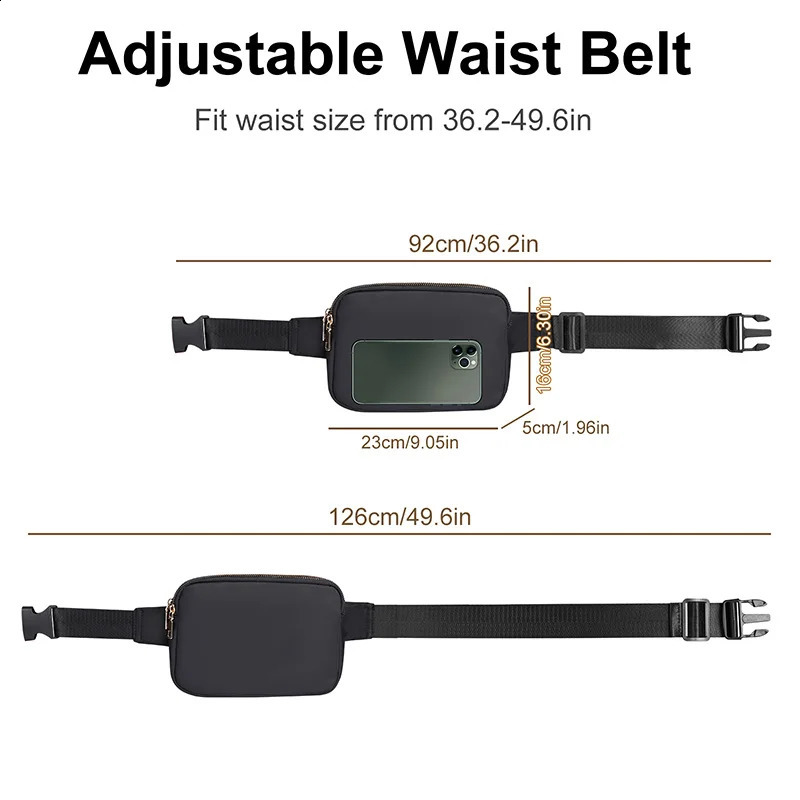 Buylor Fashion Waist Bag Women Zipper Fanny Pack Hip Bum Sports Shoulder Chest Waterproof Crossbody Travel Belt 241227