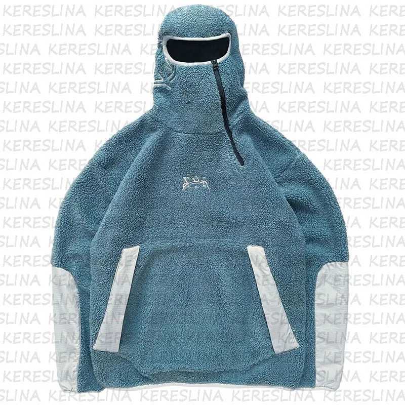 Retro Street Wool Warm Hoodie Mens Winter Street Clothing Casual Y2k Pattern Sportswear Hoodie Top X241228
