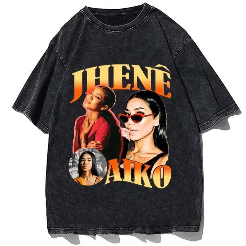 Jhenes Music Aikos Printed T-shirt Summer Short Slip Crew Collar T-shirt Classic Casual Cotton Oversized T-shirt Top X241228