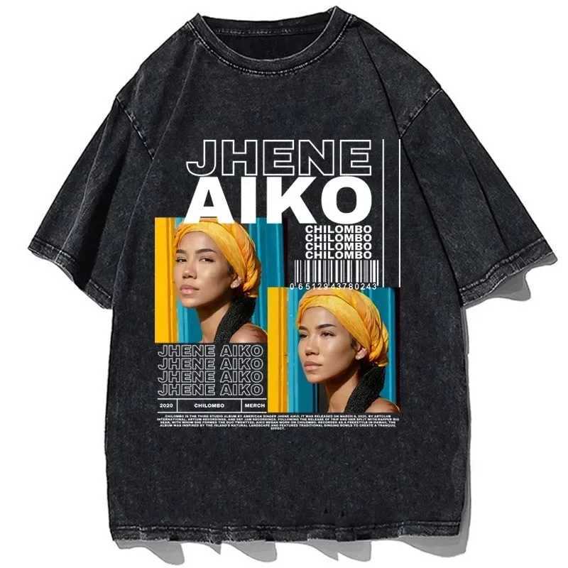 Jhenes Music Aikos Printed T-shirt Summer Short Slip Crew Collar T-shirt Classic Casual Cotton Oversized T-shirt Top X241228