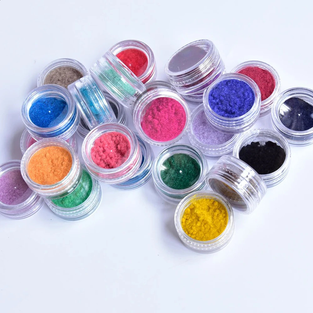 24 jars Flocking Nails Multi Colors Velvet Powder Dust Cashmere Nail Art Pigment Fuzzy 3D Chrome Soft Powders dhd5w 241223