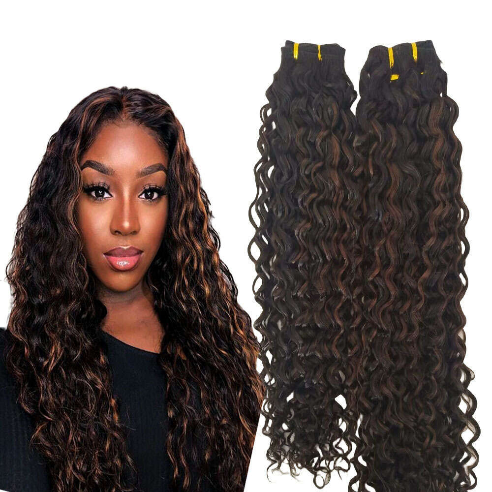100% Curtain Natural Color Real Hair Bundles Wig Deep Kq2 Kq2