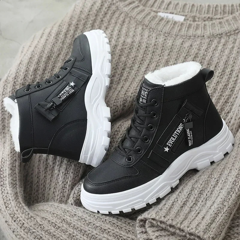 Winter Snow Boots for Women Casual Hightop Shoes Warm Womens Sneakers Platform Ankle Plus Size 45 Zapatillas De Mujer 241223