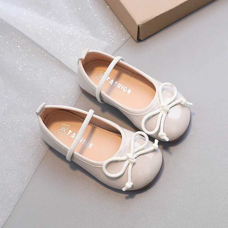 Baby Girls Princess Shoes Leisure Candy Color Bowtie Kids Ballet Flats Toddler Light Elatsic Band Autumn Children Flat Shoe W241228