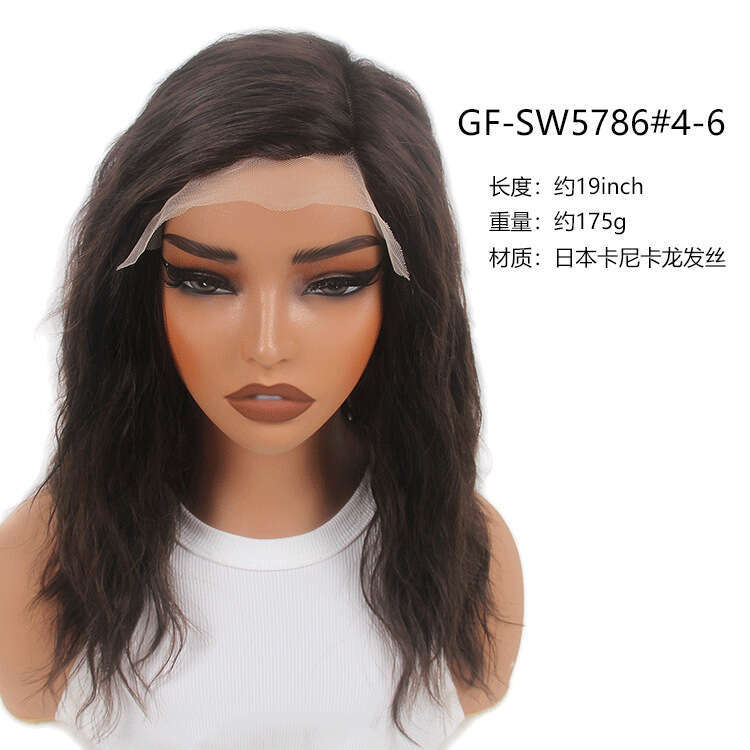 Forehead Small Synthetic Headband Brown Full Head Guangzhou Silk Wig Front Lace Kq2 Kq2