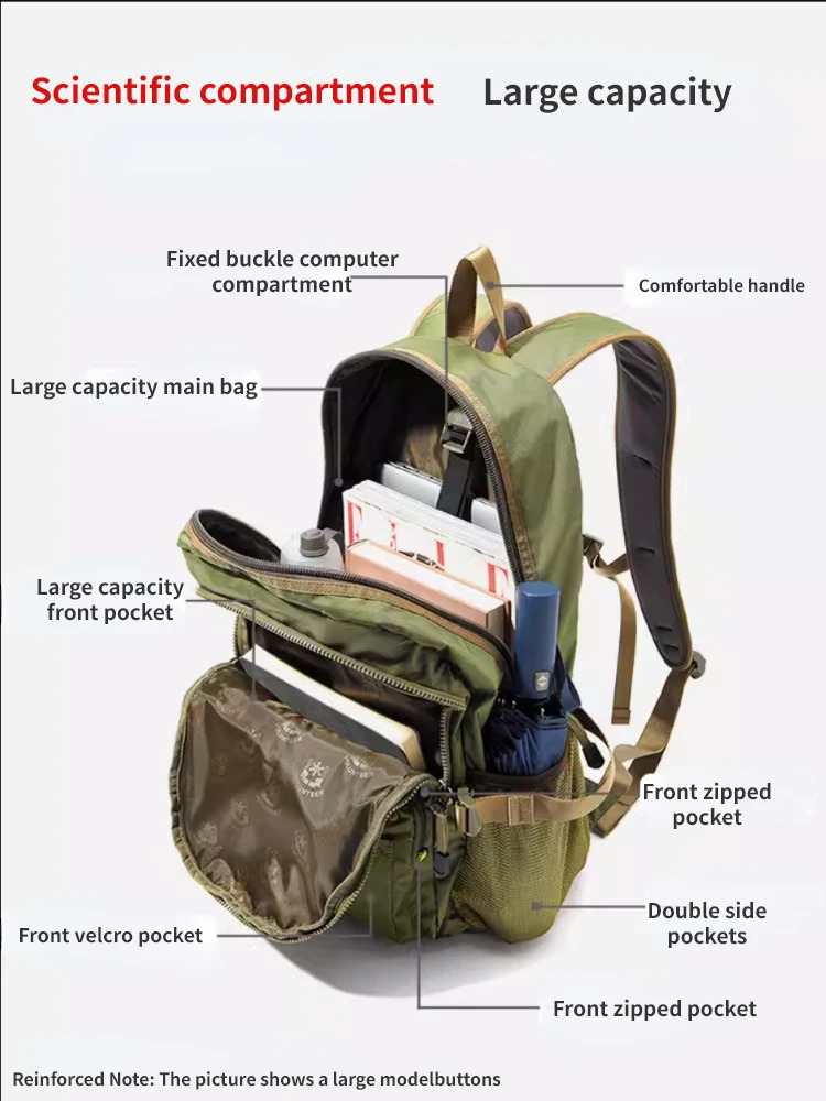 Volunteer Mens Travel Waterproof Backpacks Multifunctional Large Capacity Fashion Multipocket High Quality Oxford Bags 165204 241223