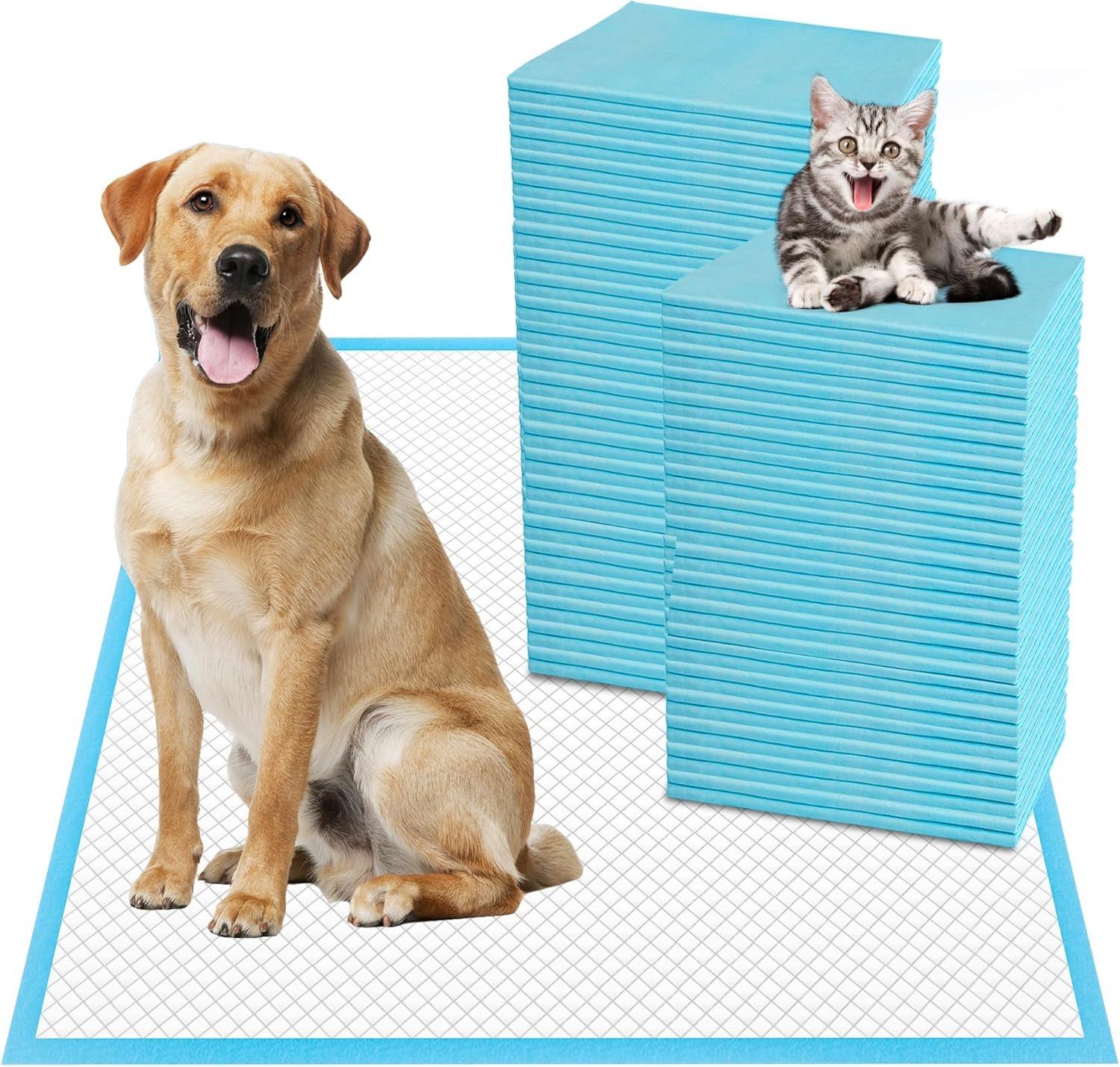 XXL thickened 6-layer reabsorbing 76.2cm x 91.4cm pet training dog pad, super large polymer leak proof quick drying small dog pad, disposable pad for 