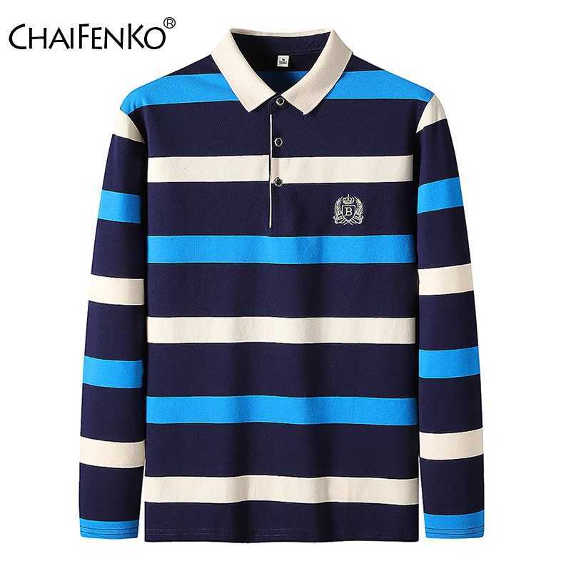 Mens Business Long Sleeve shirt Shirt 2024 Spring New Cotton Casual Long Sleeve T-Shirt Fashion Stripe Embroidery shirt Shirts Men X241228