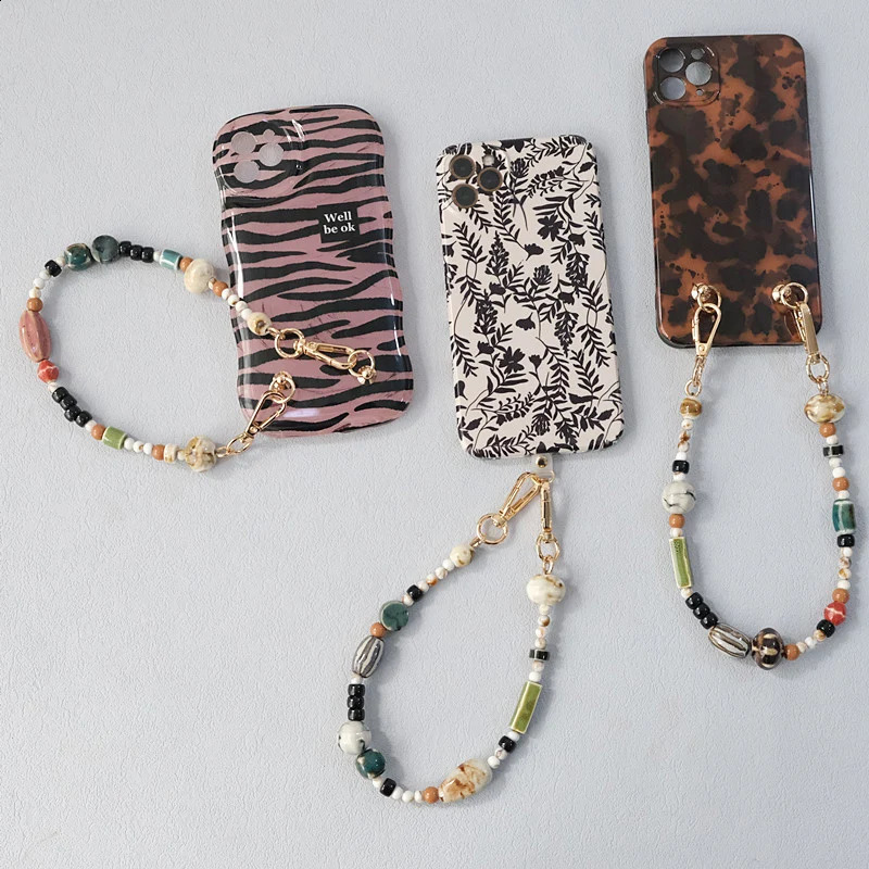 Fashion Woman Bag Accessory Detachable Ceramic Beaded Chains Cute Acrylic Strap Women Handbag Shoulder Handle Chain 241226