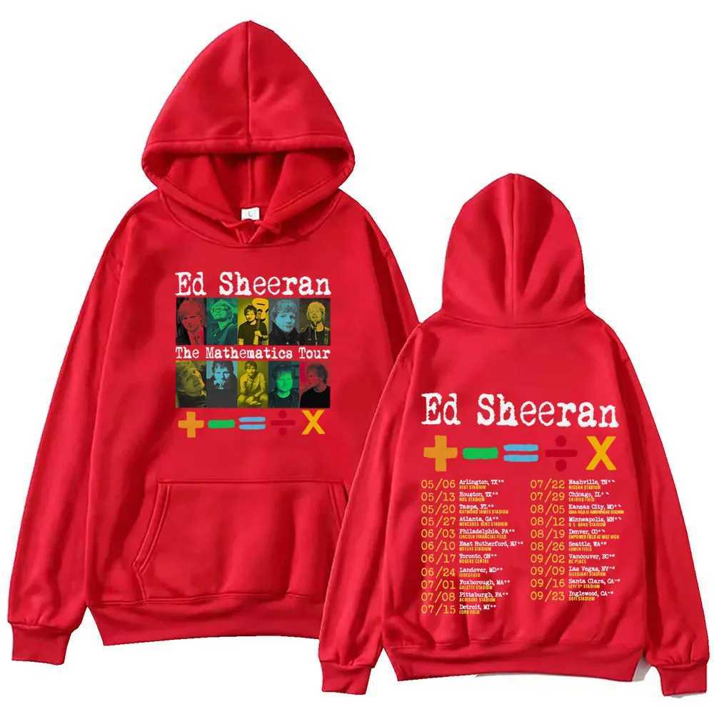 Ed Sheeran Mathematics Tour 2024 Hoodie Harajuku Hip Hop Pullover Tops Fans Gift X241228