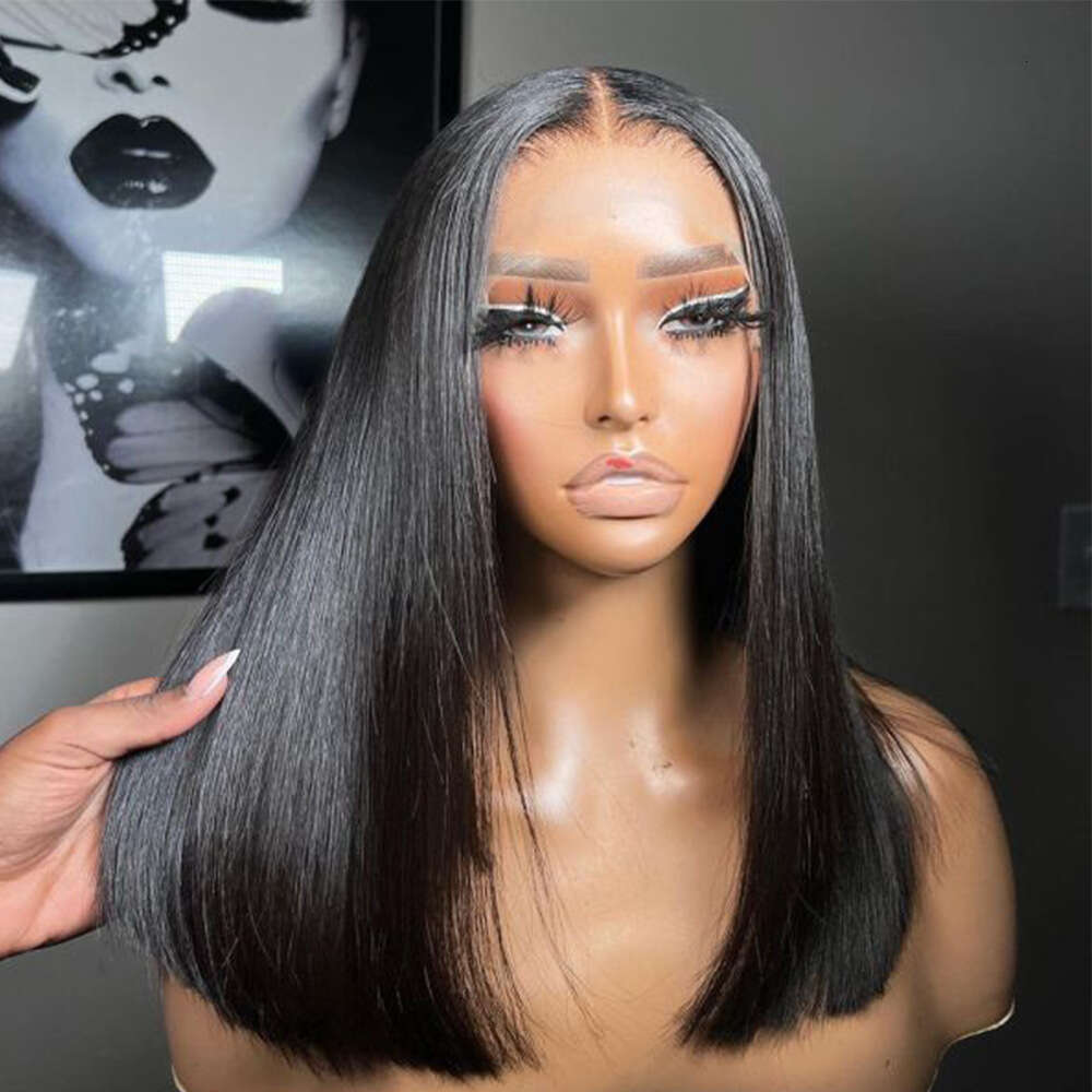Black Bob Cover 12A Human Hair 13 * 4 Front Lace Wig Kq2 Kq2