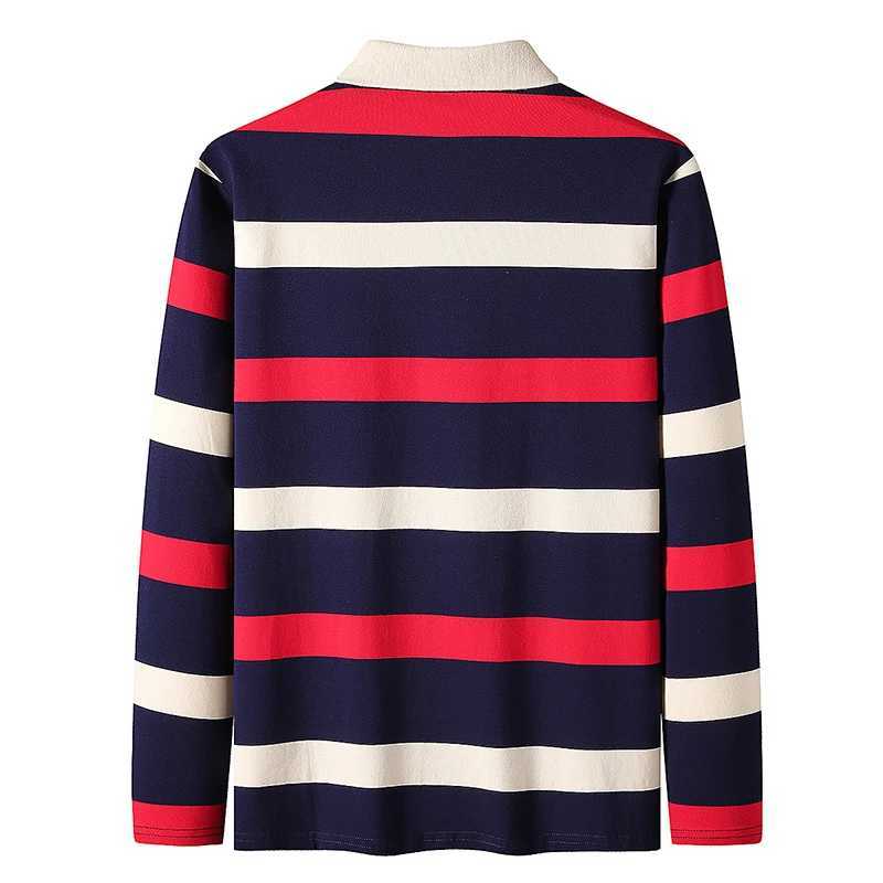 Spring mens shirt shirt cotton long sleeved striped shirt shirt mens autumn embroidered casual fashion shirt shirt business mens T-shirt X241228