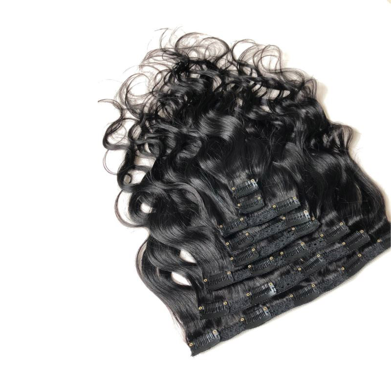 Body Wave Peruvian 100% Human Hair Clip In On Hair Extensions Natural Color 8-24inch Indian Virgin Hair Products