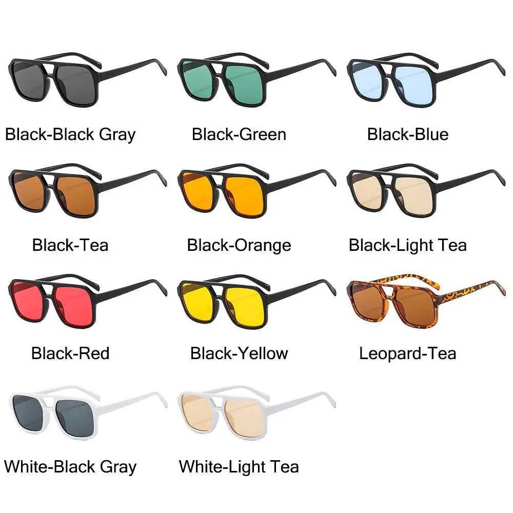 1 piece of retro square aviation sunglasses suitable for women men fashionable large frame sunglasses fashionable shadows 70s black shadow glasses W24