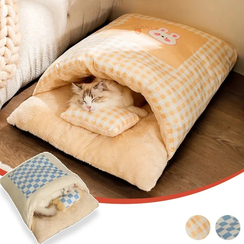 Cats Bed Warm Winter Pet Supplies All Houses Accessory Products Dog Basket Things Puppy Kitten Habitats Accessories Mat Beds Cat 241225