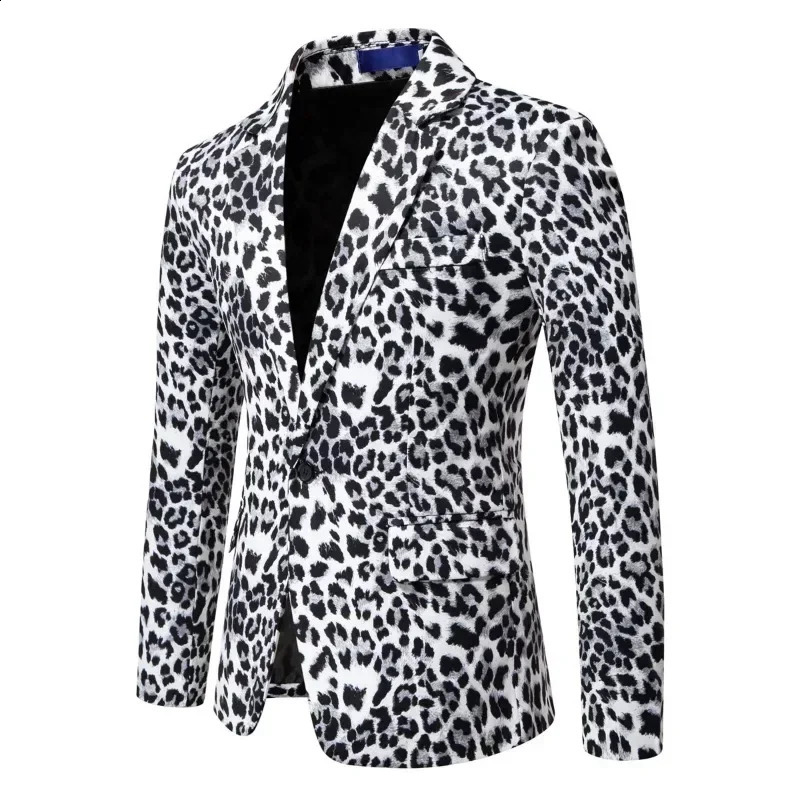 mens tops leopard print fashion trend jackets mens party dress jackets 241227