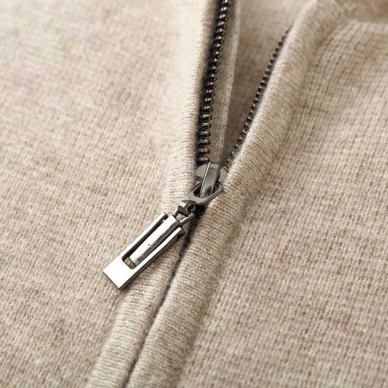 DjzDsm Mens Hooded Top With Zipper And Pocket Comfortable Knit Sweater 100% Merino Wool Sweater Wool Sweater Autumn and Winter X241228