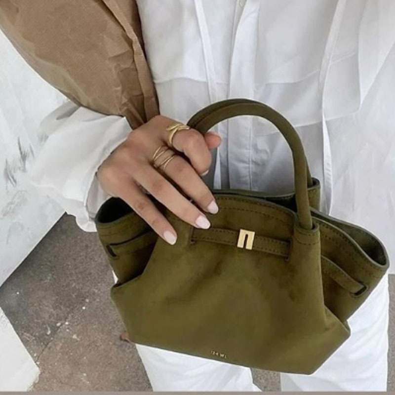 2025 New In Fashion Trend Women Designer Exact Replicas Suede Tote Bag Retro High Quality Small Ladies Casual Soft Hobo Handbag