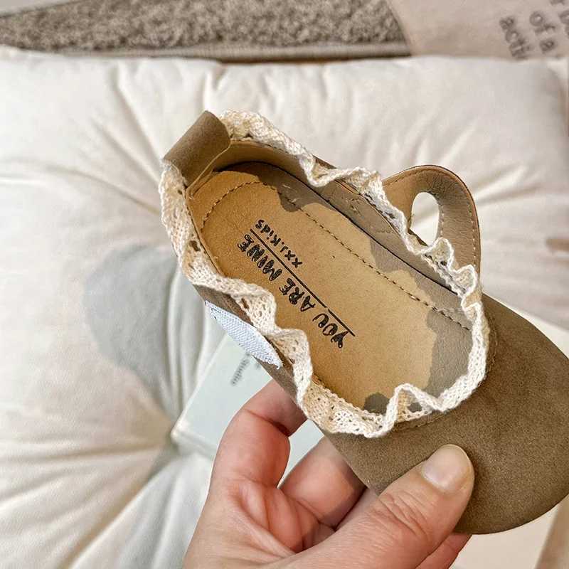 Spring Autumn Kids Flats Shoes Ruffles Shallow Toddler Girls Princess Shoes Soft Hook Loop Non Slip Children Single Shoes W241228