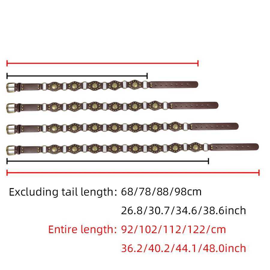 Western style denim style metal buckle PU leather strap suitable for womens retro river decoration needle buckle broadband W241228