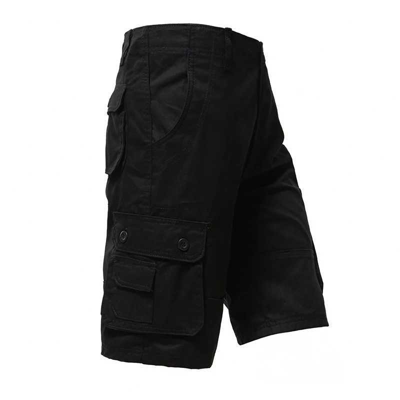 Mens Cargo Pants Knee Shorts Classic Summer Shorts Multiple Pockets Large Size Cotton Half Pants Khaki Army Green Shorts W250621