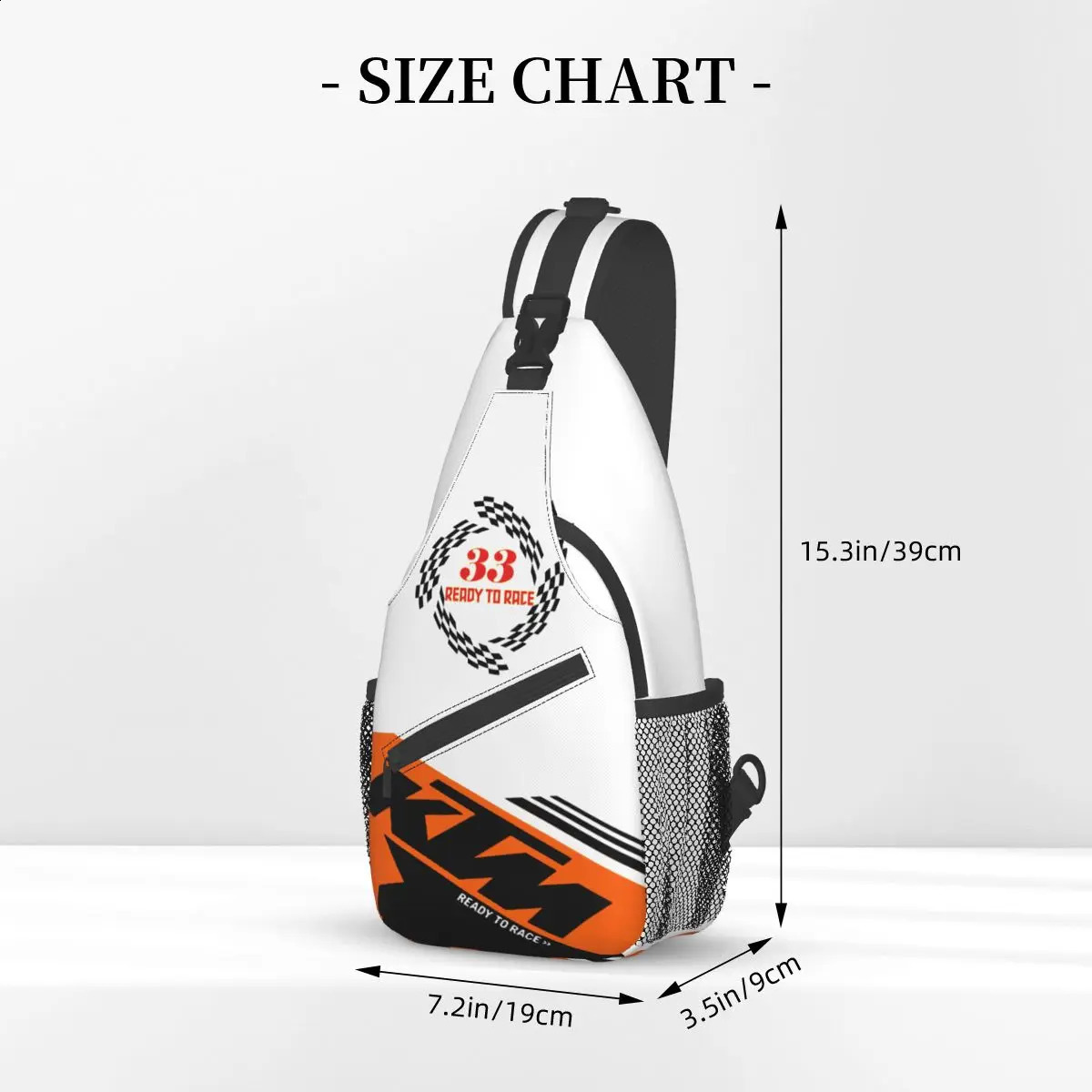 Ready To Race Crossbody Sling Bag Small Chest Bag Motard Motocross Shoulder Backpack Daypack for Hiking Outdoor Sports Pack 241228