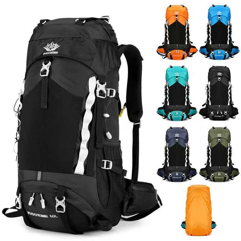 New Hiking Bag With Large Capacity And Multifunctional 60l Outdoor Waterproof Backpack Comes With Rain Cover Travel Bags 240920