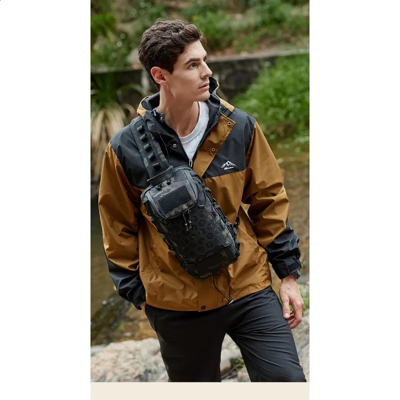 Outdoor Tactical Chest Bag Shoulder Bag Camouflage Shoulder Bag Mens Fashion Chest Bag Fashion Stitching Chest Bag 241228
