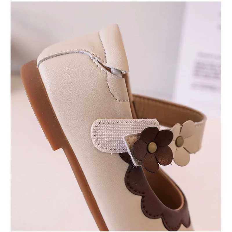 Spring Baby Girls Flats Shoes Exquisite Embroider Fashion Lace Mary Jane Childrens Evening Shoes Autumn Childrens Casual Shoes W241228