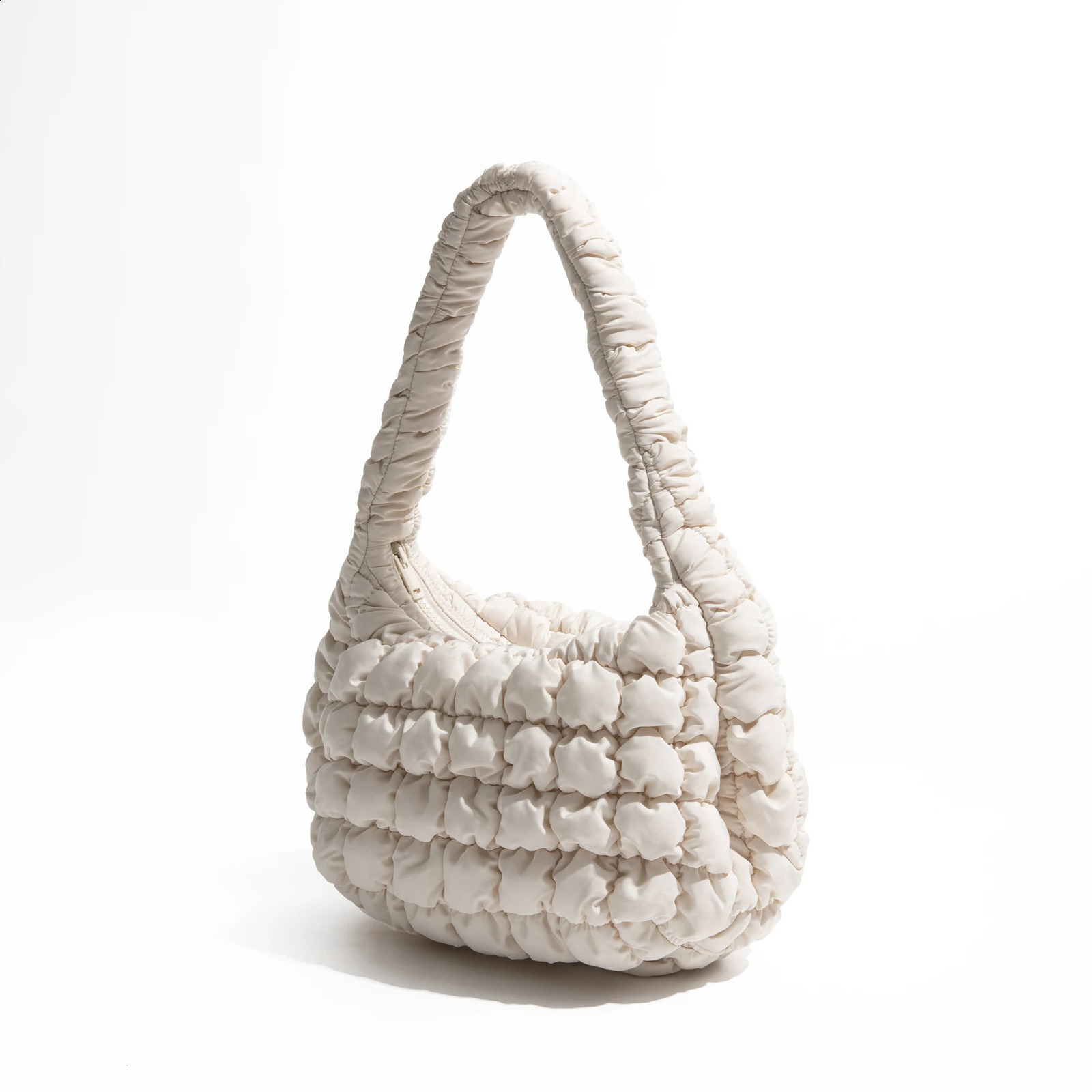 MABULA Female Hand Bag Casual Fashion Simple Nylon Quilted Elegant for Weekend Vacation Pleated Ladies Shopper 241226Z